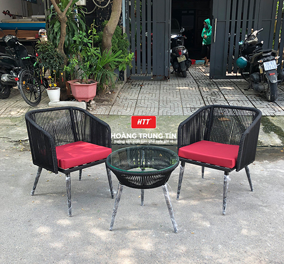 Bộ bàn ghế nhựa giả mây HTT - 008