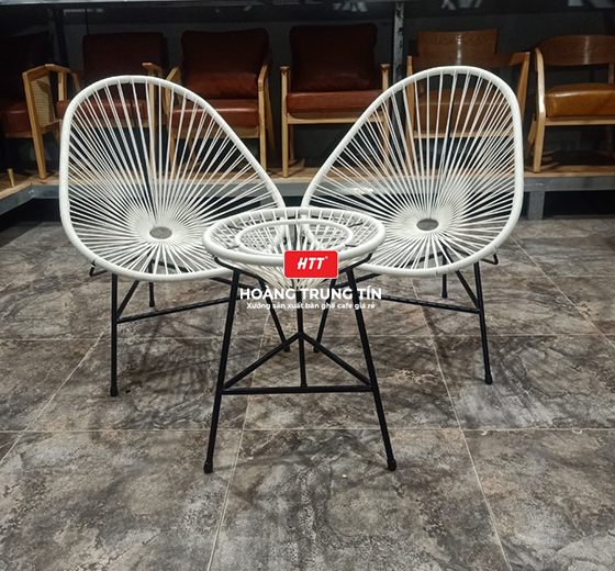 Bàn ghế cafe nhựa giả mây HTT - 013