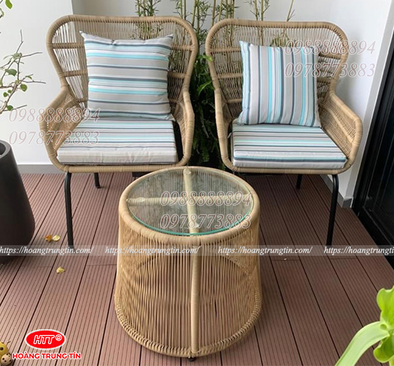 Bộ bàn ghế giả mây BGHTT18