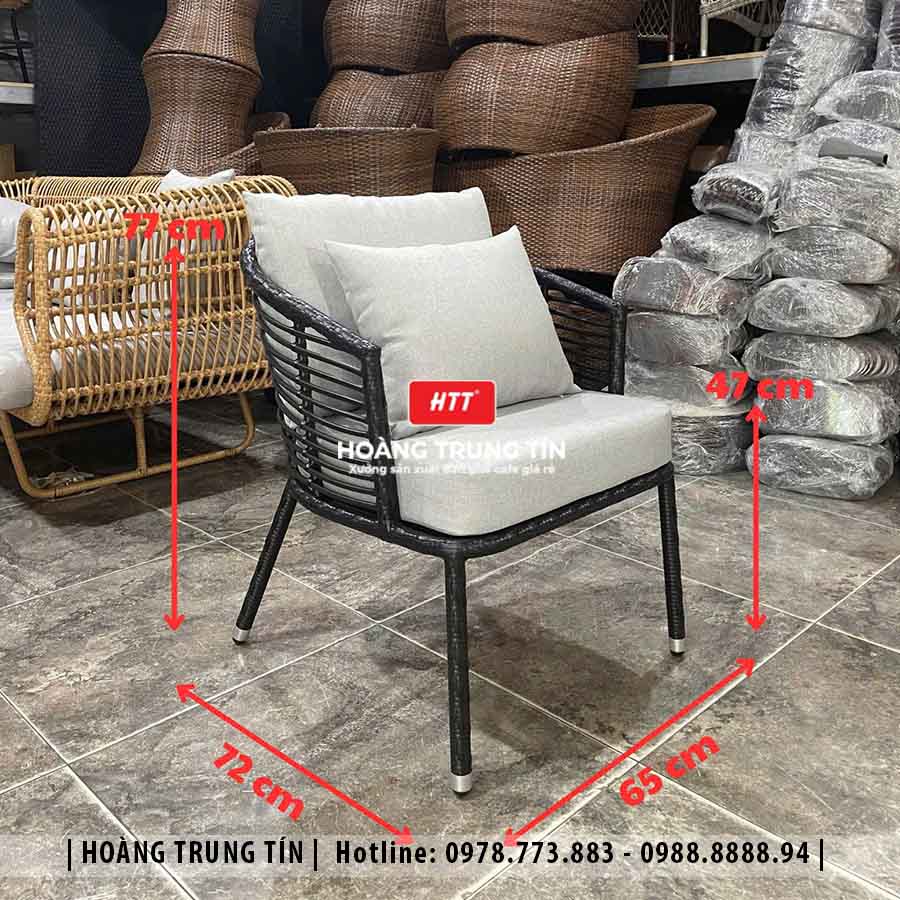 Ghế nhựa giả mây ngoài trời HTT02