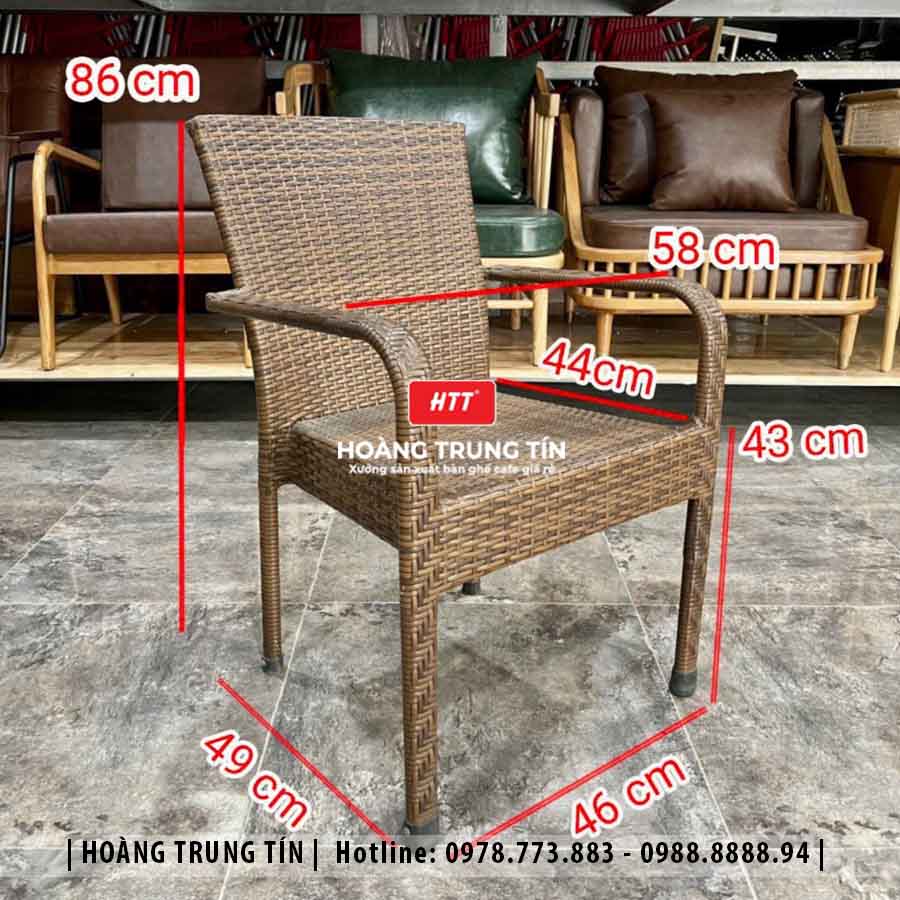 Ghế nhựa giả mây ngoài trời HTT03