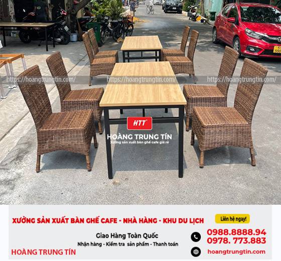 Bộ bàn ghế nhựa giả mây HTT - 008