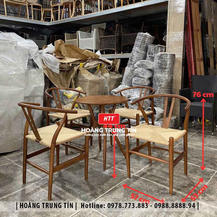 Bàn ghế cafe gỗ cao cấp HTT03