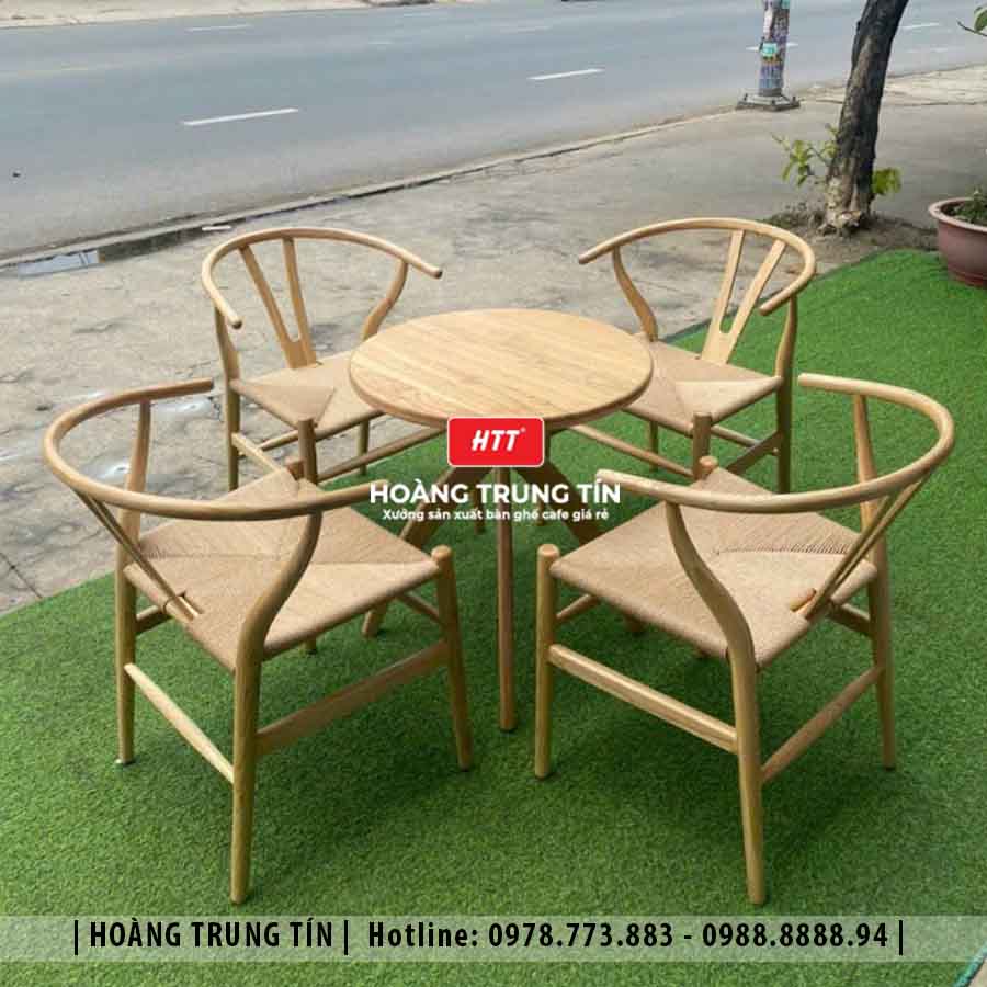 Bàn ghế cafe gỗ cao cấp HTT02