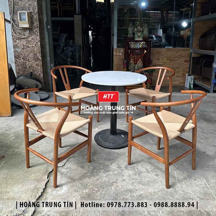 Bàn ghế cafe gỗ cao cấp HTT02