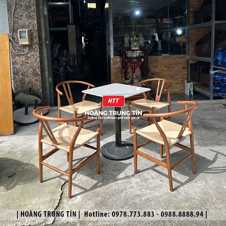 Bàn ghế cafe gỗ cao cấp HTT02