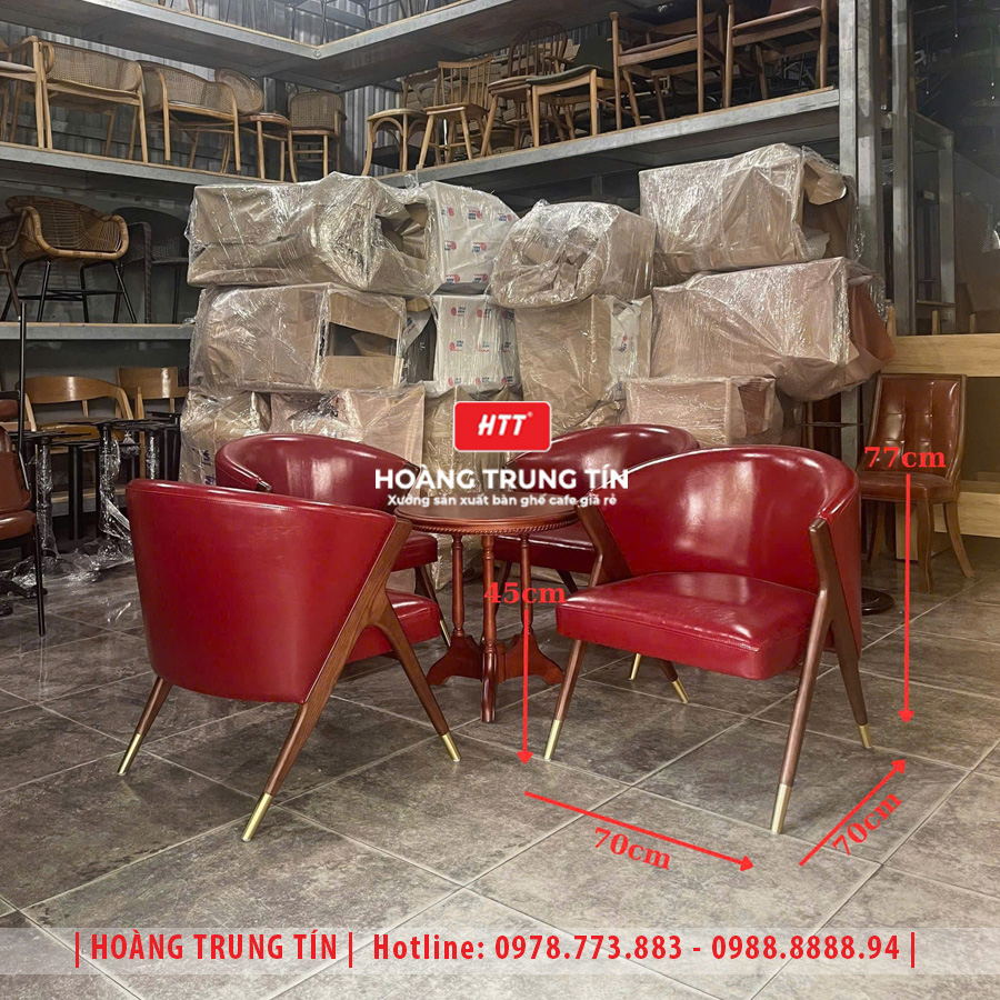Bàn ghế cafe gỗ nệm HTT026