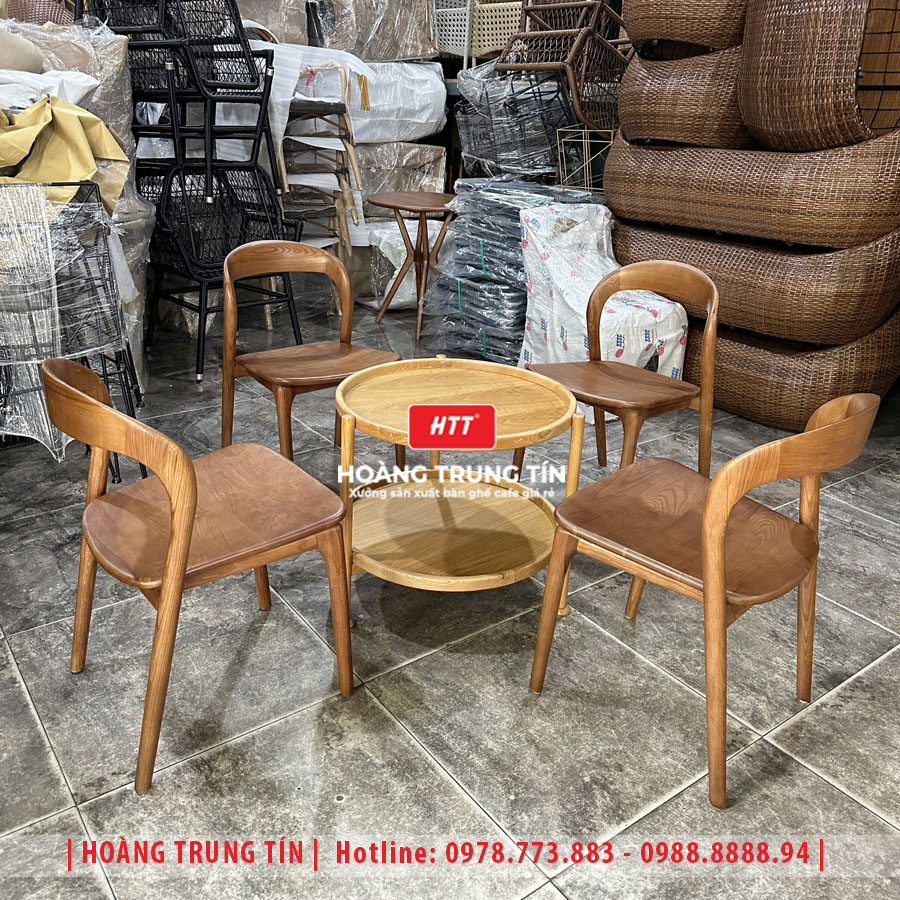 Bàn ghế cafe gỗ cao cấp HTT06