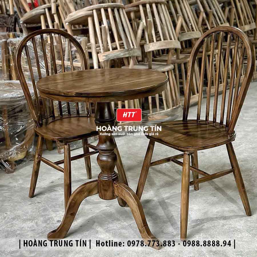 Bàn ghế cafe gỗ cao cấp HTT01