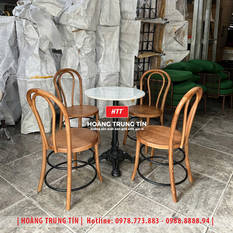 Bàn ghế cafe gỗ cao cấp HTT08