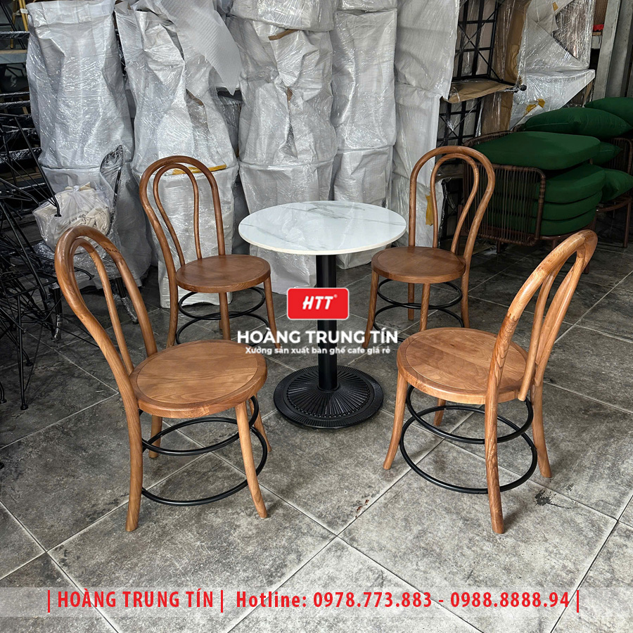 Bàn ghế cafe gỗ cao cấp HTT08