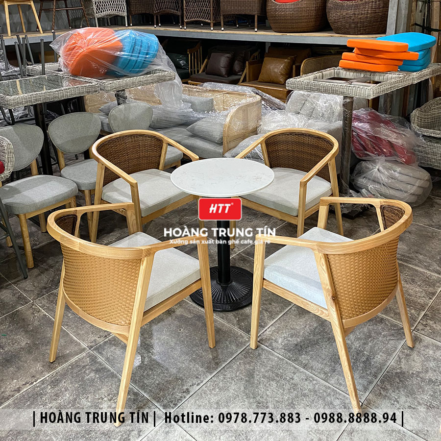 Bàn ghế gỗ nệm cao cấp HTT03