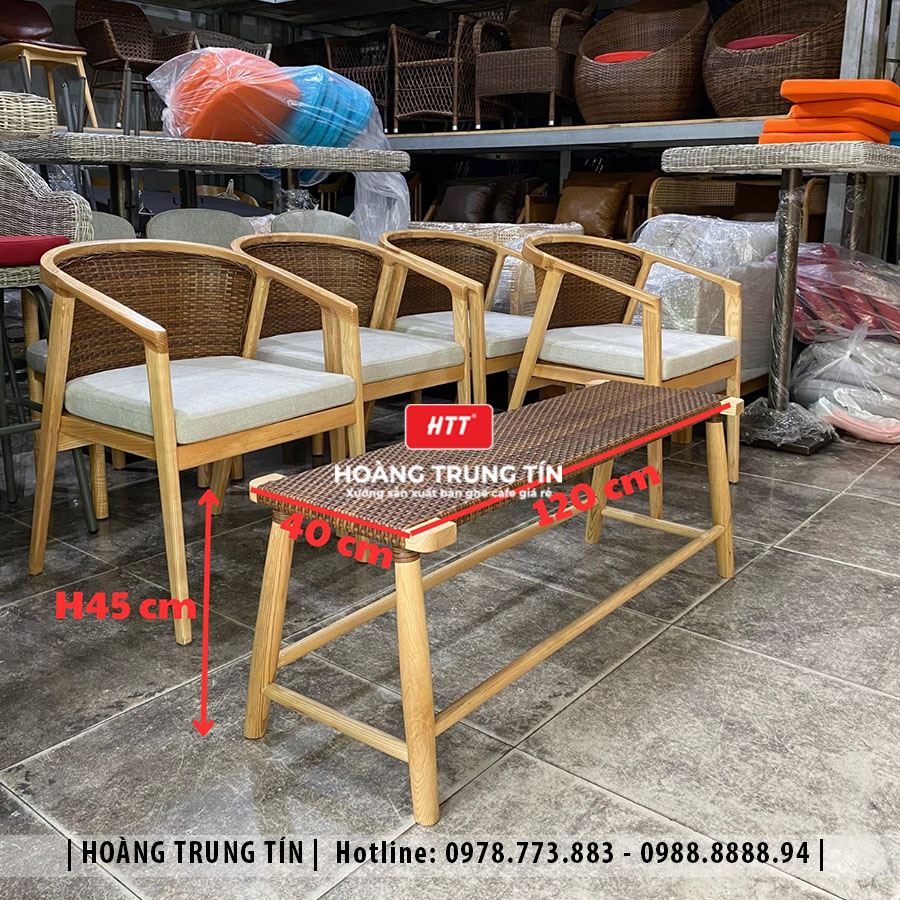 Bàn ghế gỗ nệm cao cấp HTT06