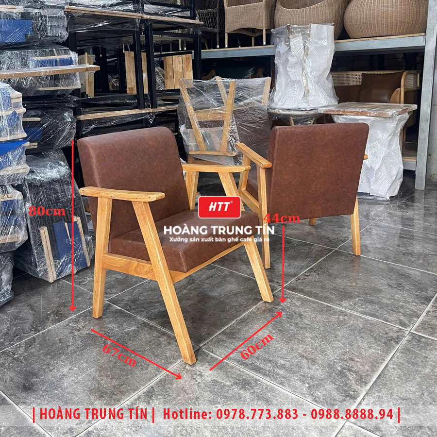 Bàn ghế cafe gỗ nệm HTT023