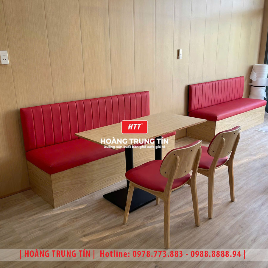 Bàn ghế cafe gỗ nệm HTT025