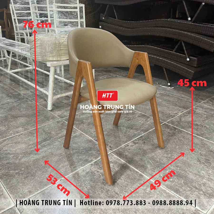Ghế chữ A gỗ nệm cafe cao cấp HTT03