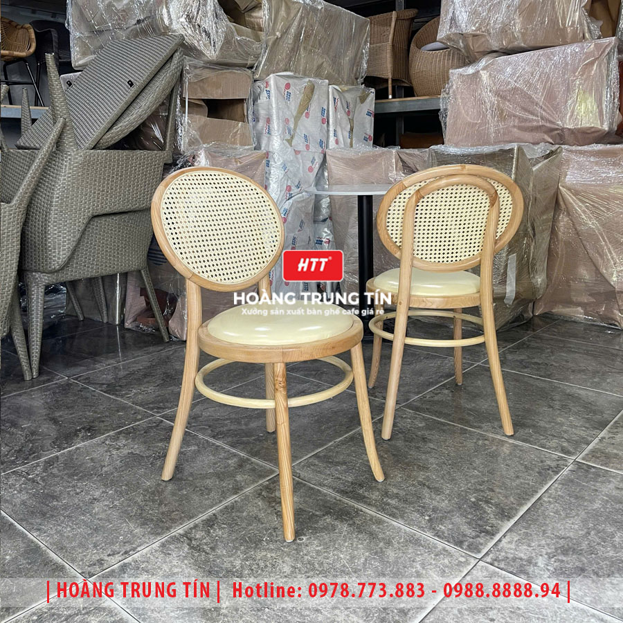 Bàn ghế cafe gỗ nệm HTT028