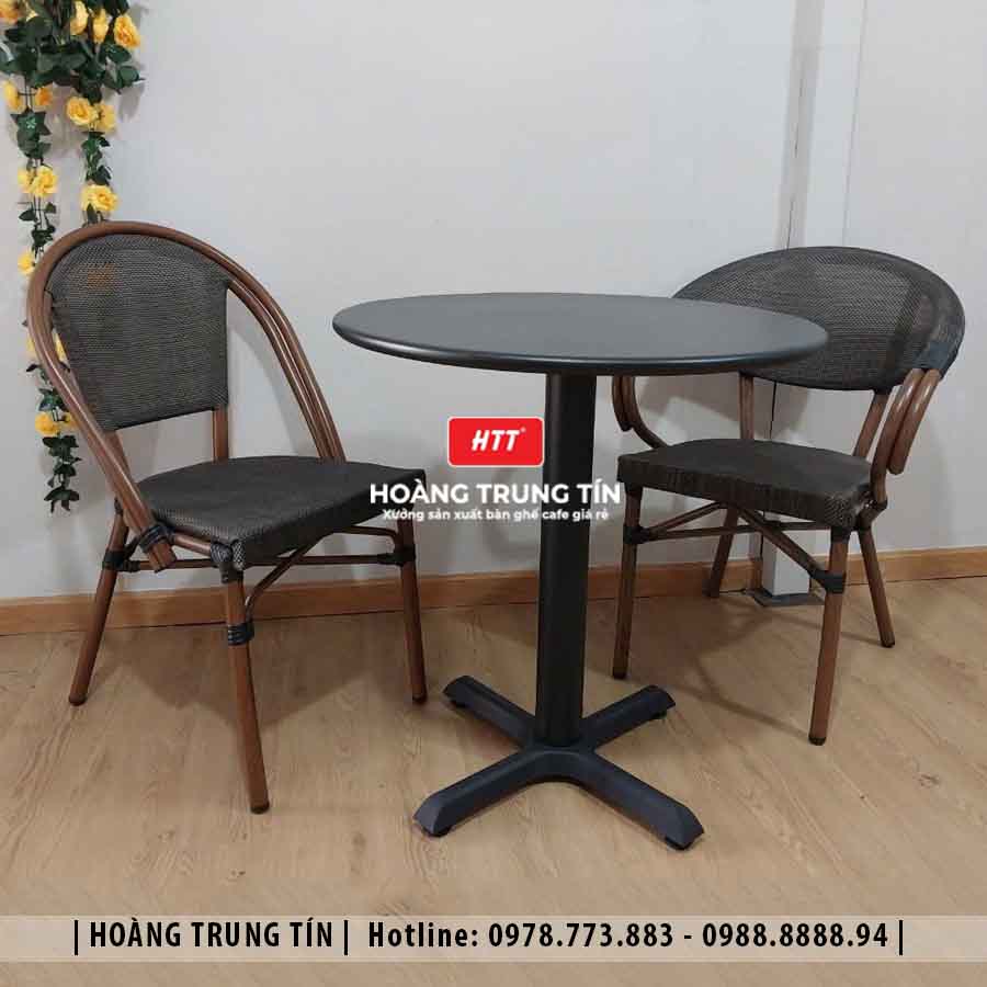 Bàn ghế cafe nhôm lưới ngoài trời HTT03