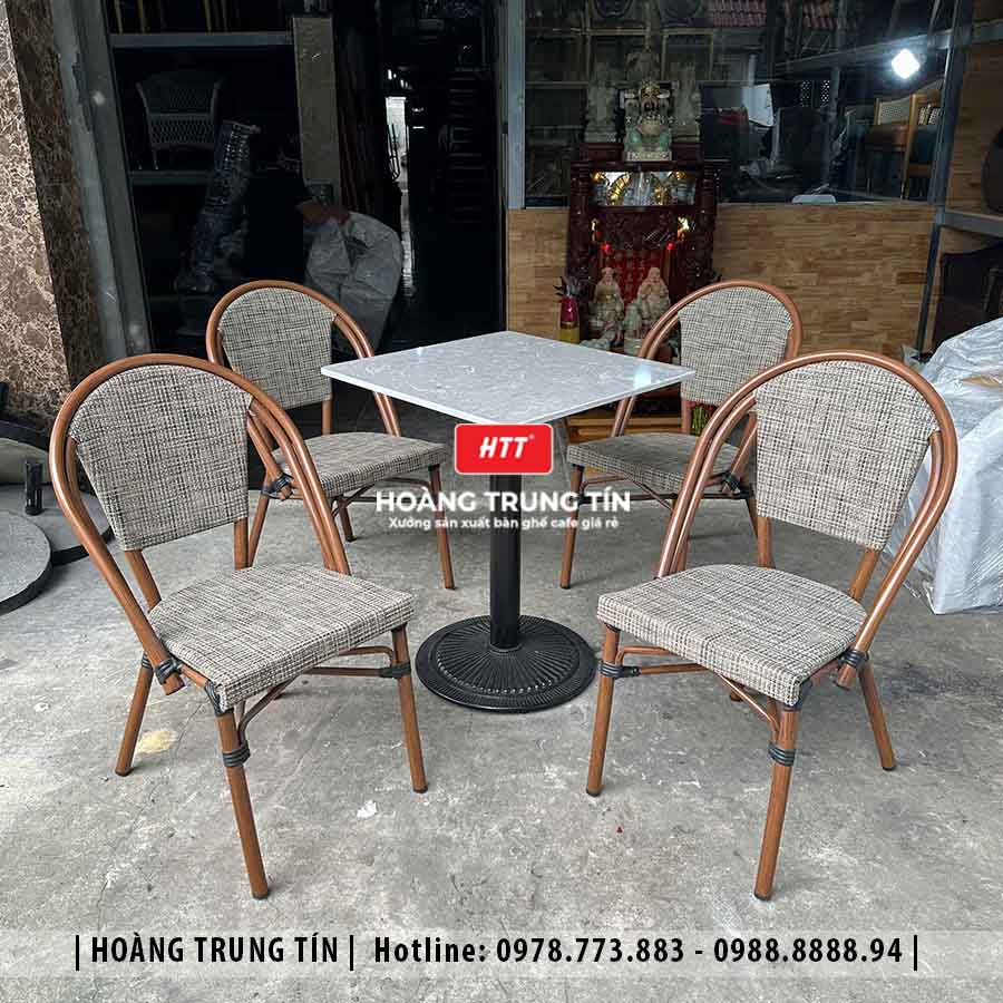 Bàn ghế cafe nhôm lưới ngoài trời HTT06