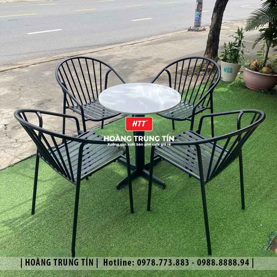 Bàn ghế cafe sắt ngoài trời HTT-02