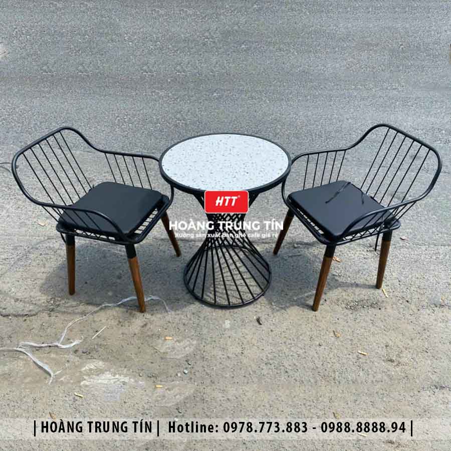 Bàn ghế cafe sắt ngoài trời HTT-04