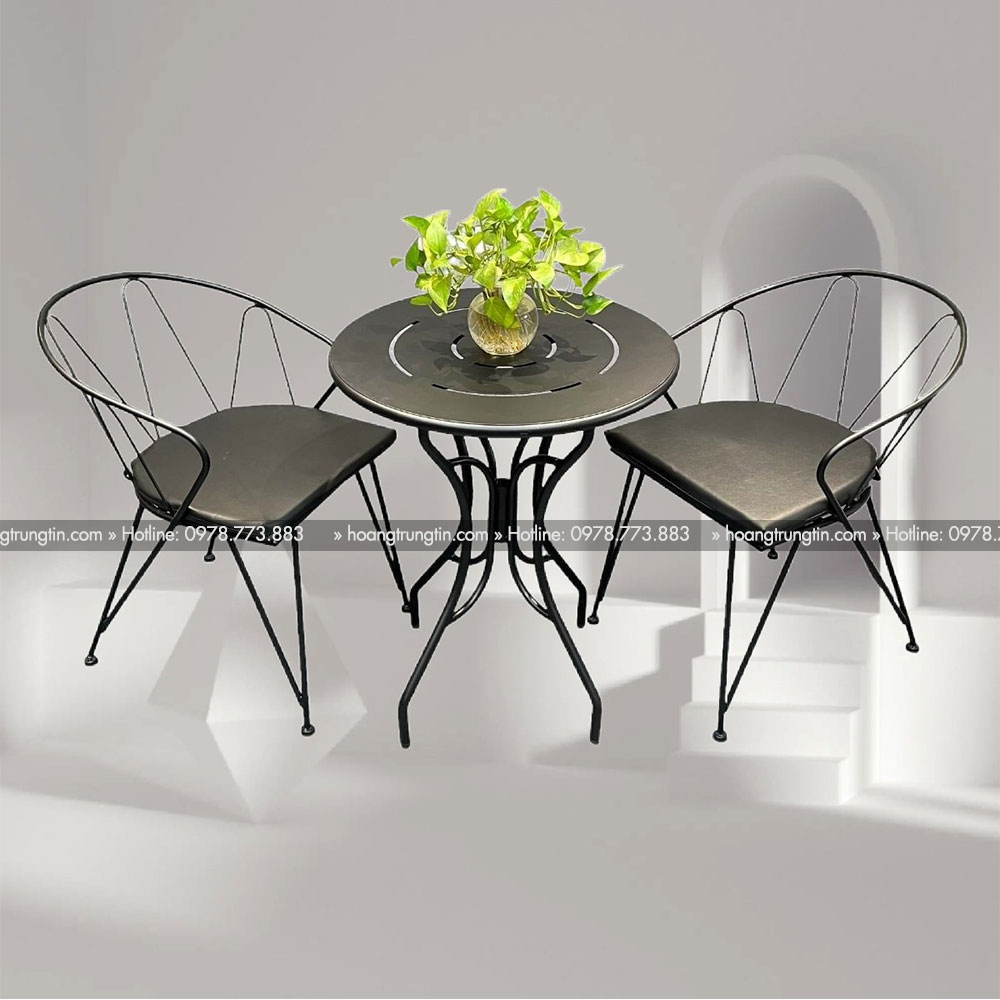 Bộ Bàn Ghế Cafe Bằng Sắt Chống Gỉ - HTTCF015
