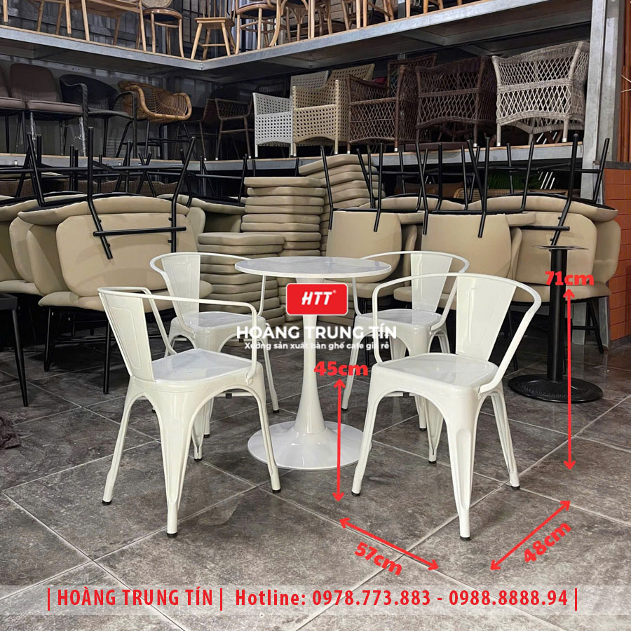 Bàn ghế sắt cafe ngoài trời HTT22