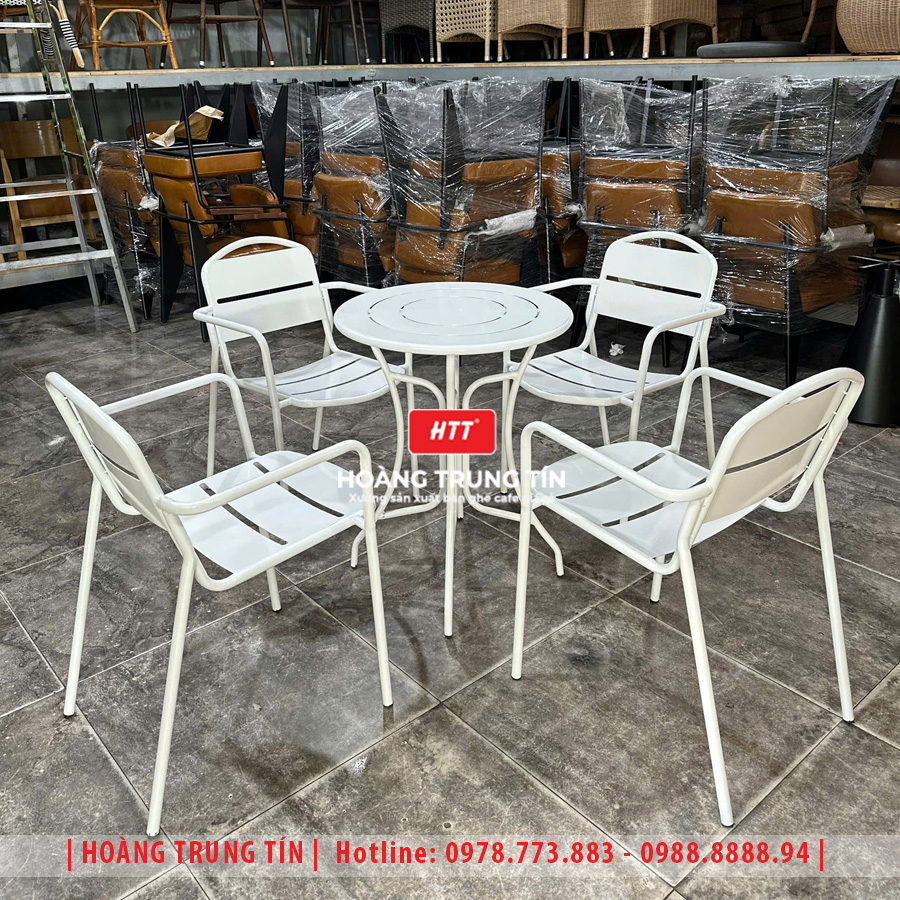 Bàn ghế sắt cafe ngoài trời HTT34
