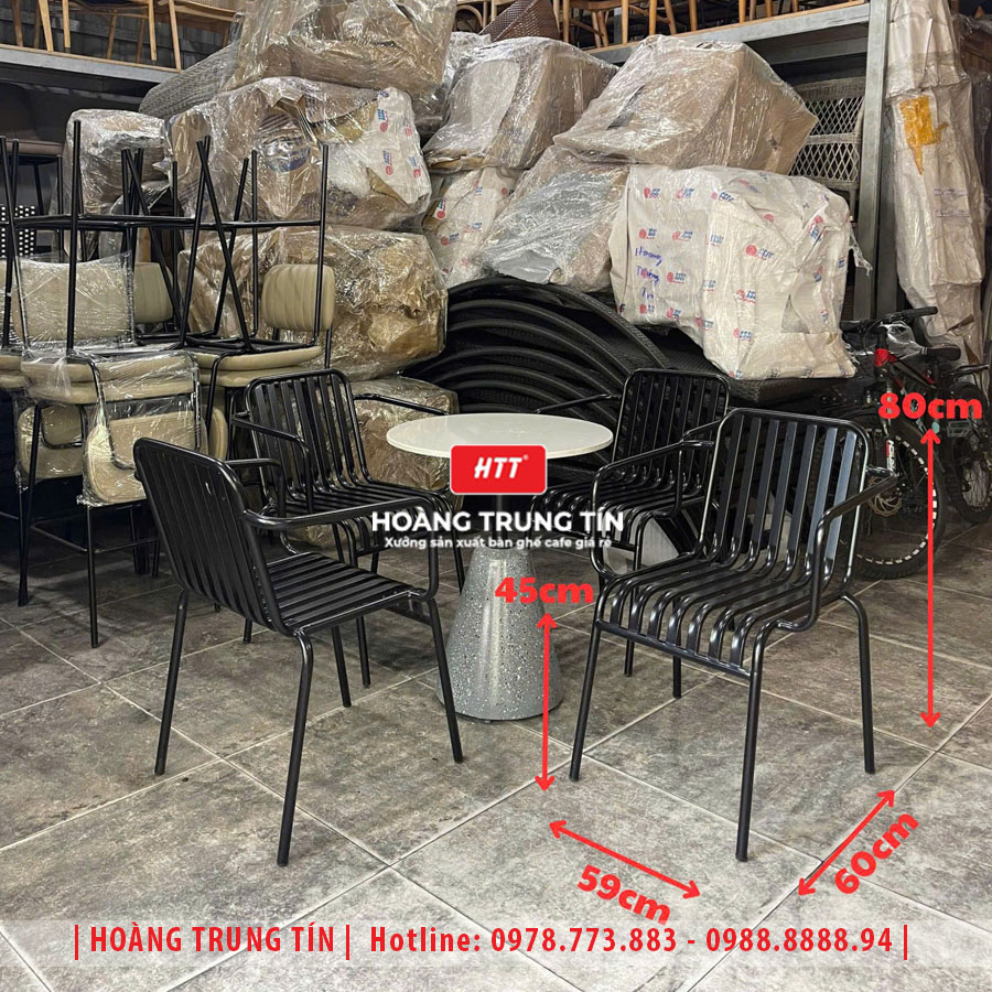 Bàn ghế sắt cafe ngoài trời HTT18