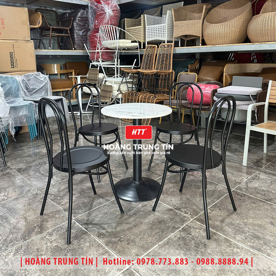 Bàn ghế sắt cafe ngoài trời HTT30