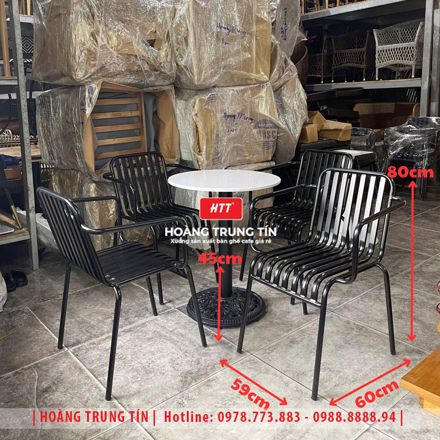 Bàn ghế sắt cafe ngoài trời HTT19