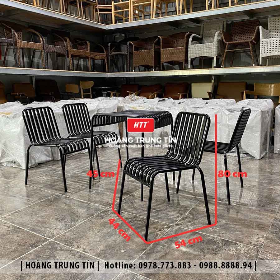 Bàn ghế sắt cafe ngoài trời HTT12