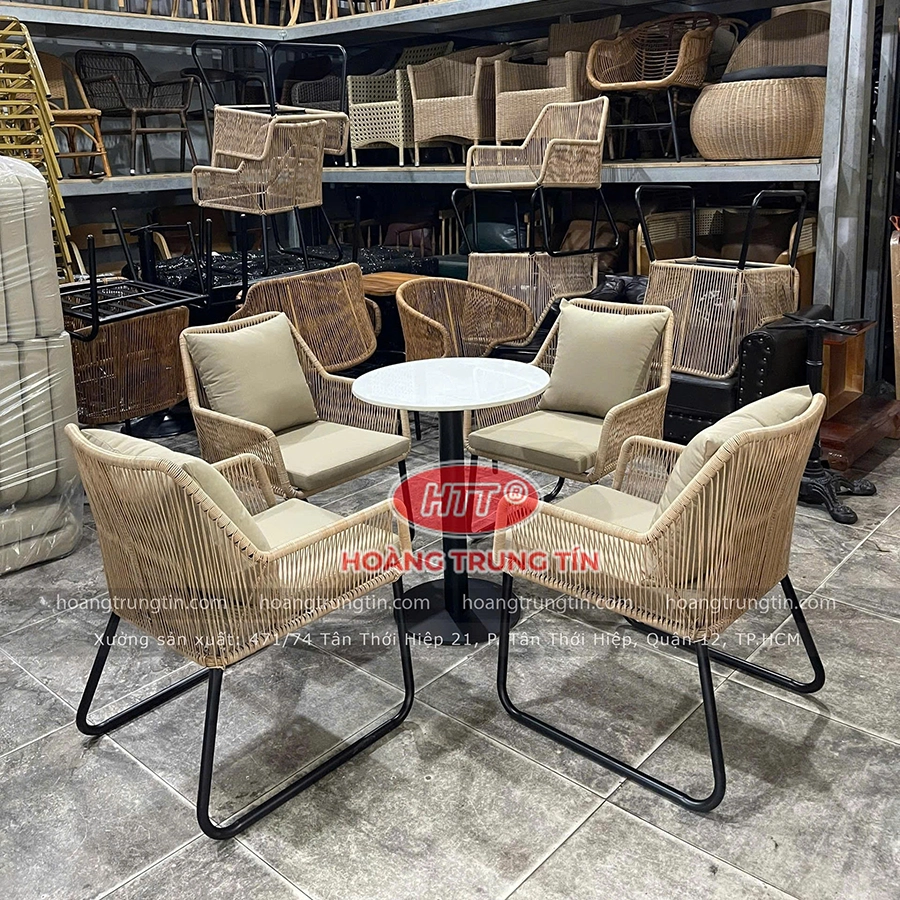 Bộ Bàn Ghế Đan Nhựa Giả Mây HTT 01