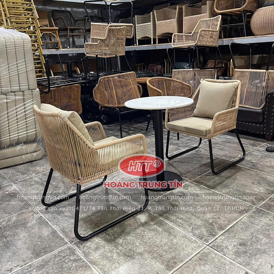 Bộ Bàn Ghế Đan Nhựa Giả Mây HTT 01