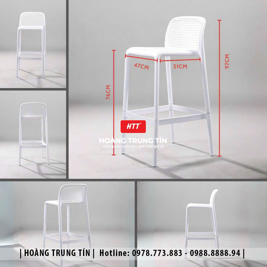 Ghế bar nhựa đúc nguyên khối HTT03