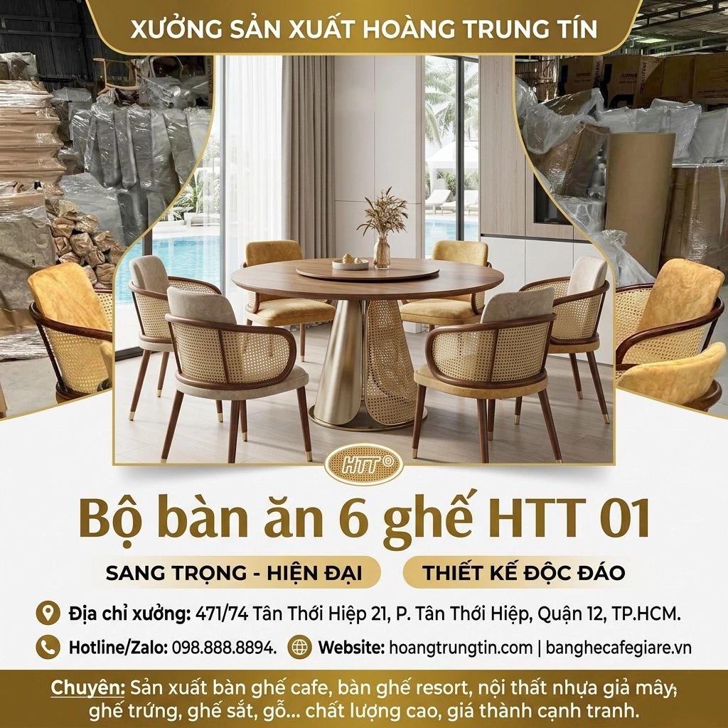 BỘ BÀN ĂN 6 GHẾ HTT 01