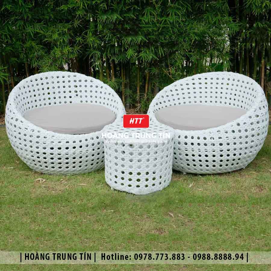 Sofa trứng đan nhựa giả mây HTT17