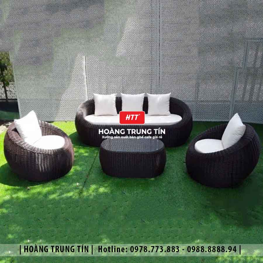 Sofa trứng đan nhựa giả mây HTT21