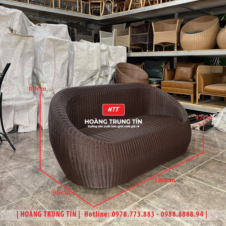 Bàn ghế trứng đan nhựa giả mây HTT14