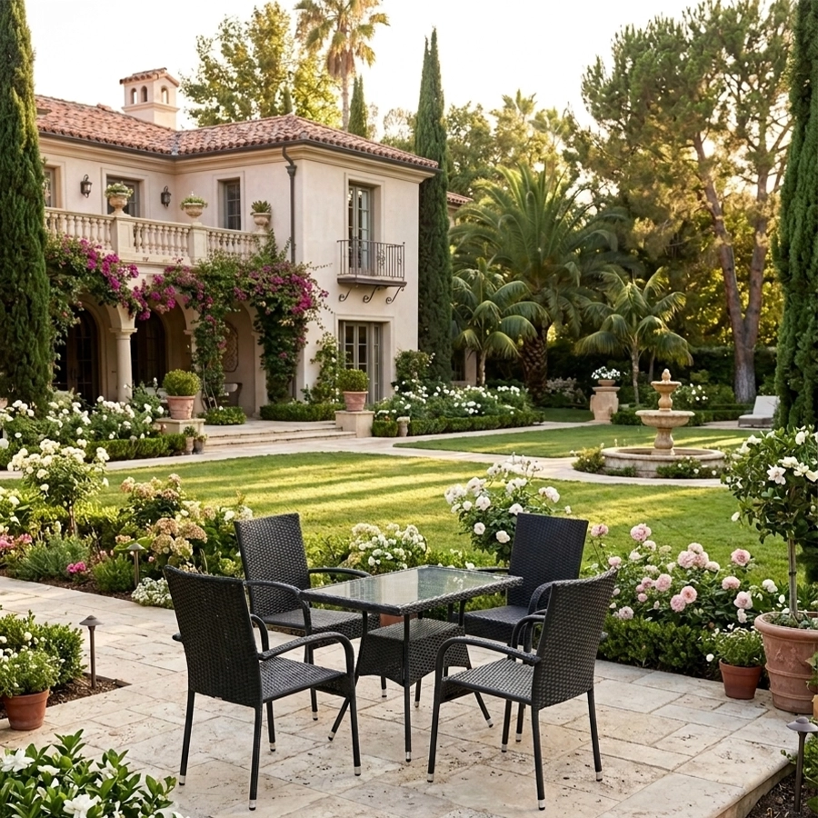 Bàn Ghế Nhựa Giả Mây HTT 03