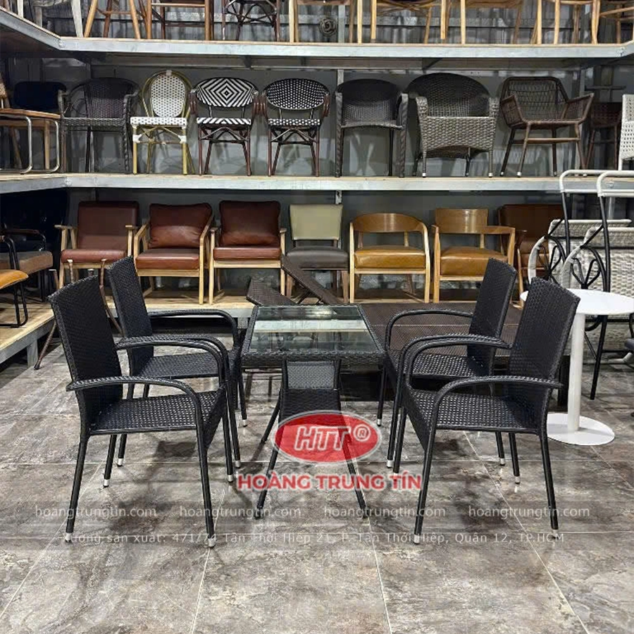 Bàn Ghế Nhựa Giả Mây HTT 03