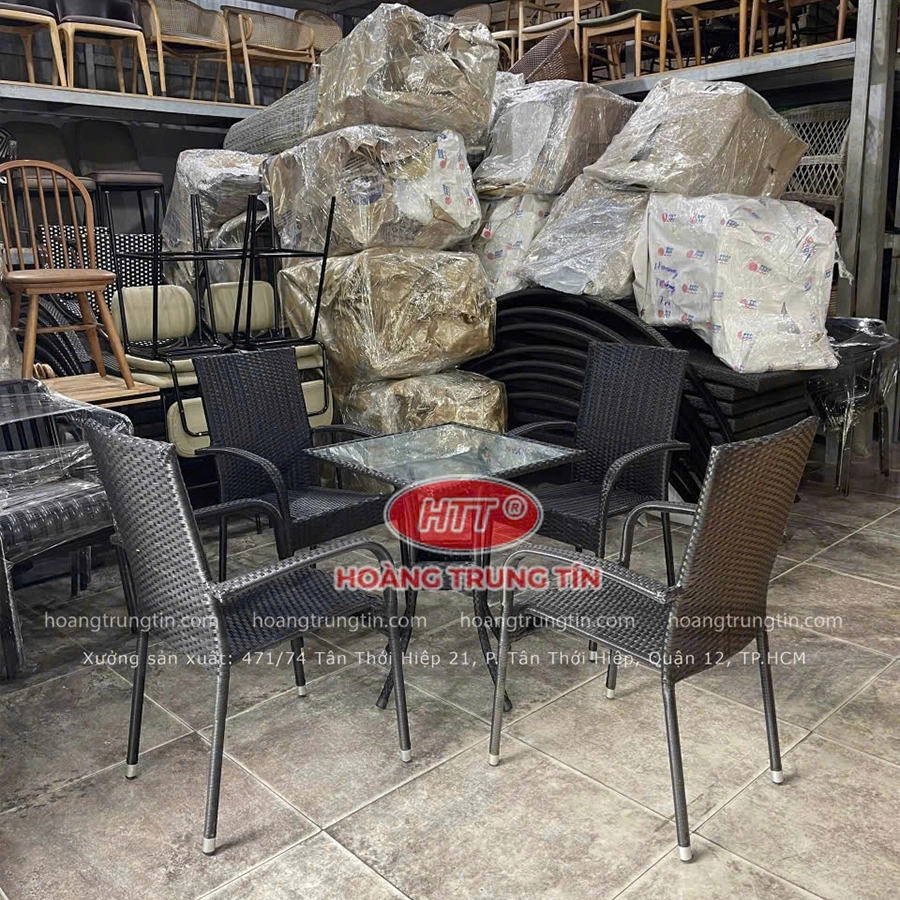 Bàn Ghế Nhựa Giả Mây HTT 03