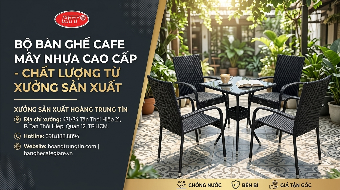 Bàn Ghế Nhựa Giả Mây HTT 03