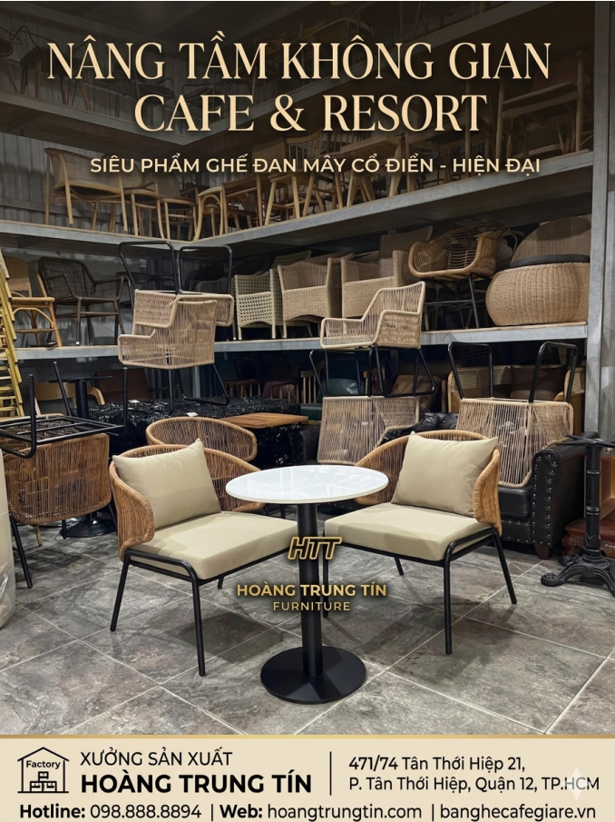 Bộ Bàn Ghế Đan Nhựa Giả Mây HTT 02