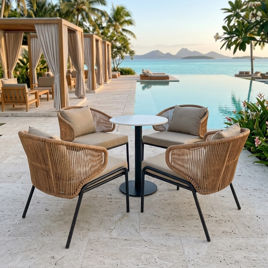 Bộ Bàn Ghế Đan Nhựa Giả Mây HTT 02