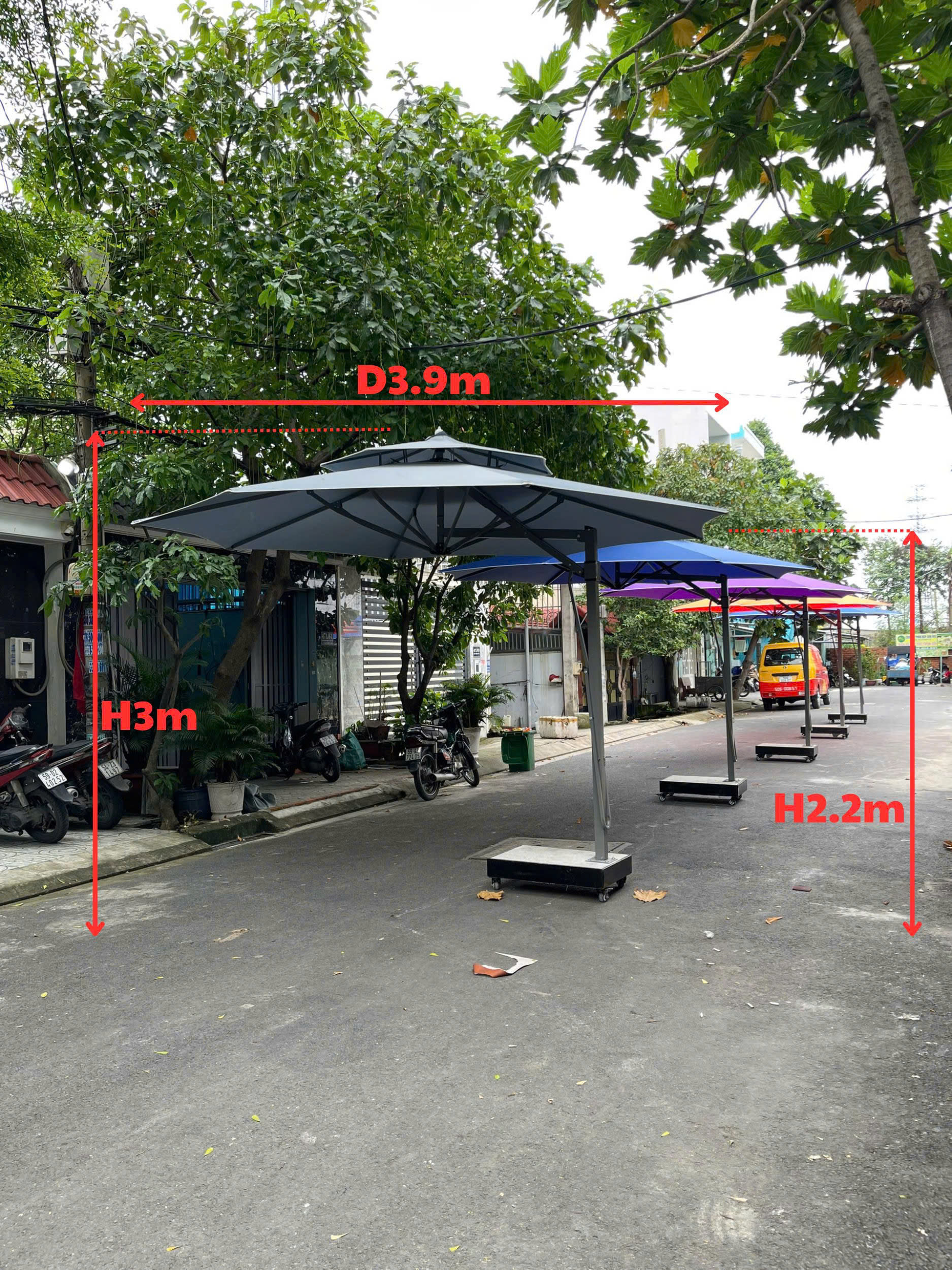 Dù che nắng chính tâm khung gỗ 3m HTT02