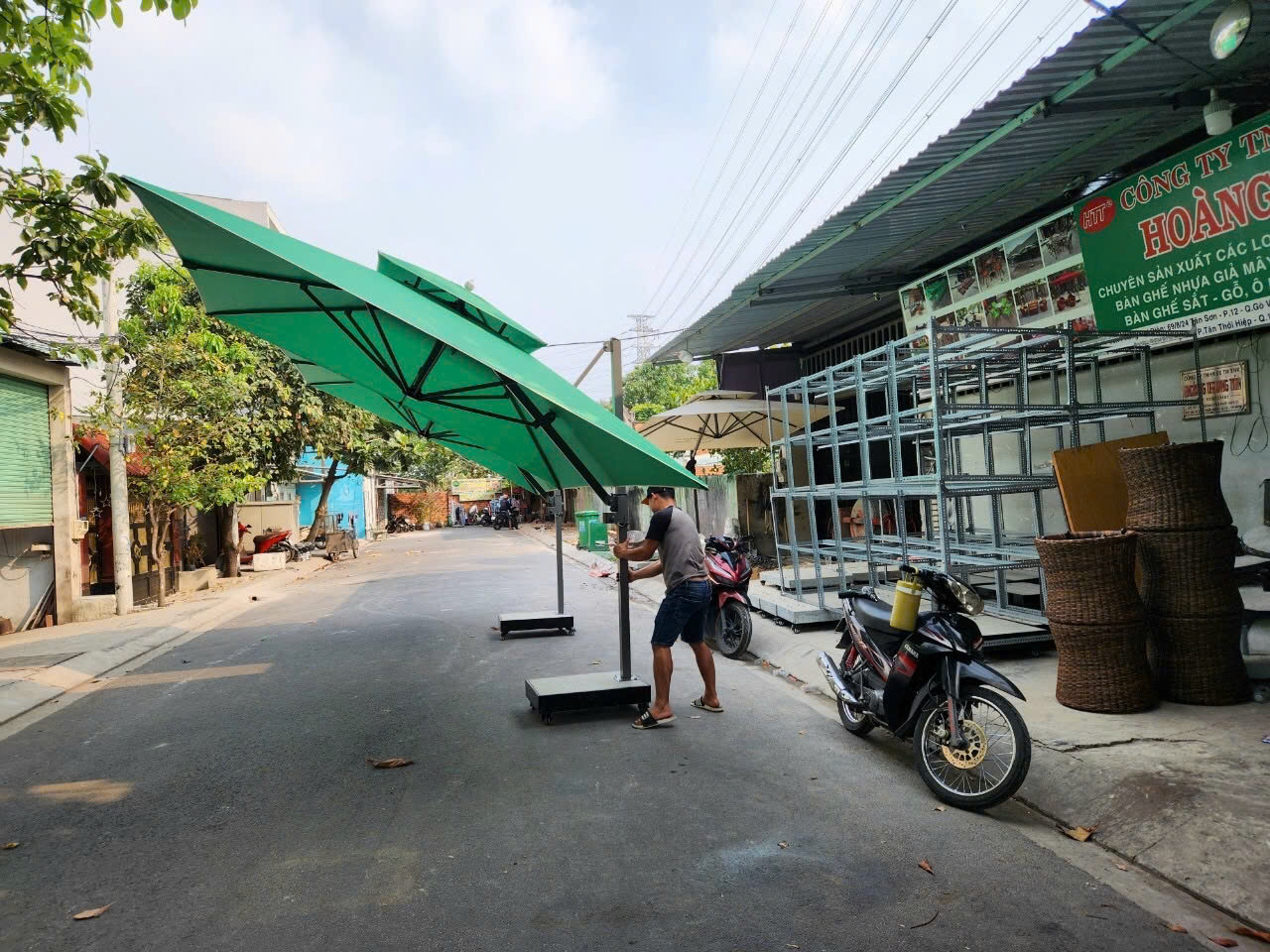 Dù che nắng lệch tâm tròn 3m HTT01
