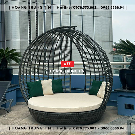 Ghế trang trí mái vòm đan nhựa giả mây HTT011