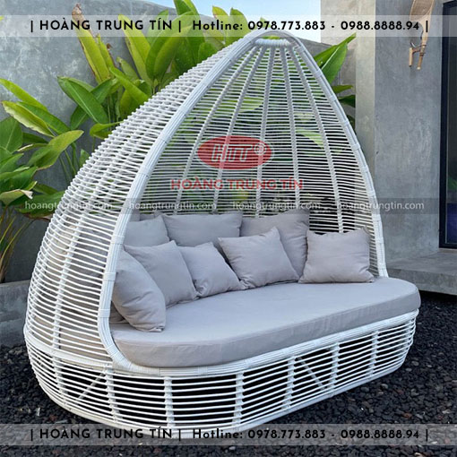 Ghế trang trí ngoài trời đan nhựa giả mây HTT015