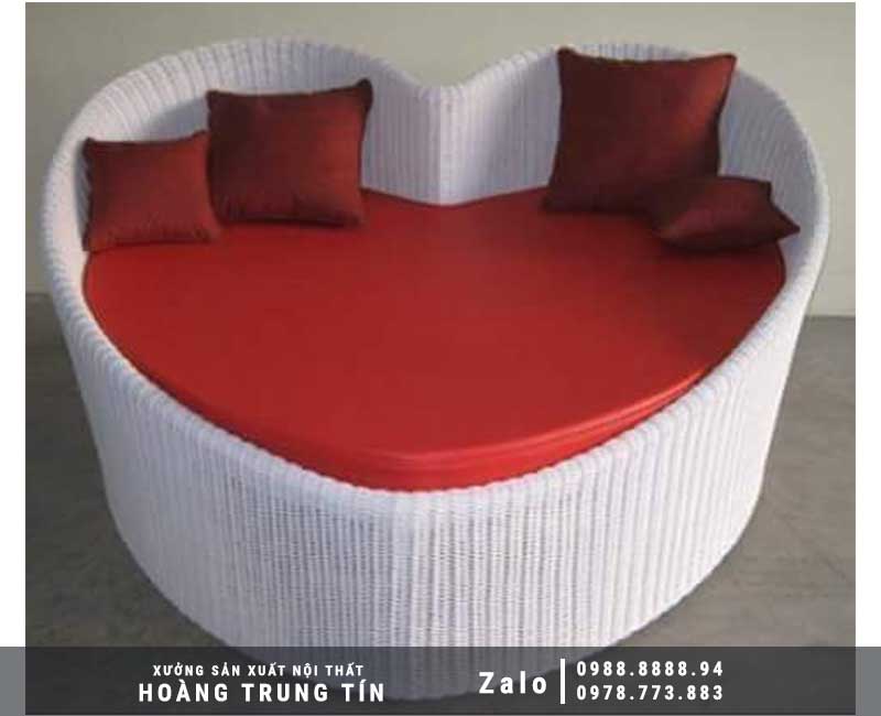 Giường tắm nắng nhựa giả mây HTT-18